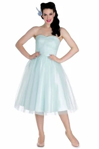 Hell Bunny 50s Mint Green Tamara Dress - UK Size 14 - Goodwood Revival - Picture 1 of 14