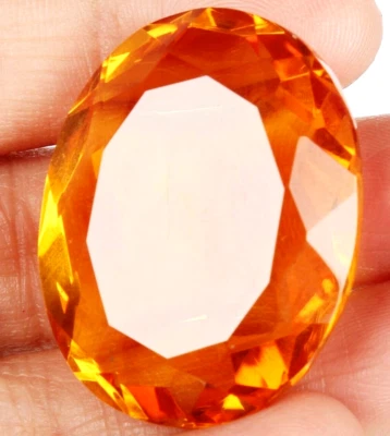 Large Yellow Citrine 74.75 Ct. Oval Cut Loose Gemstone for Ring/Pendant/Bracelet - Image 1 of 4