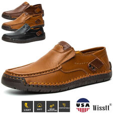 Mens Moccasins Flat Casual Walking Oxfords Leather Loafers Handmade Dress Shoes