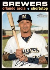 2020 Topps Heritage Base #34 Orlando Arcia - Milwaukee Brewers