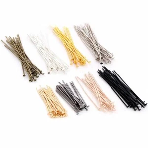 200pc 40 45 50mm Flat Head Pins Headpins Earrings DIY Pin Jewelry Making Finding - Picture 1 of 21