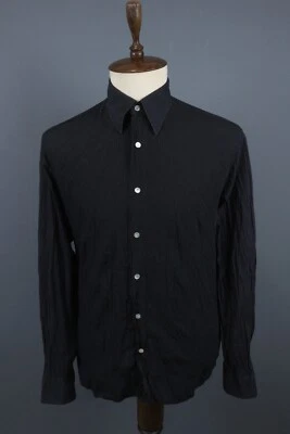 Moschino Jeans Black Long Sleeve Button Down Round Cuff Dress Shirt Size XL - Image 1 of 4