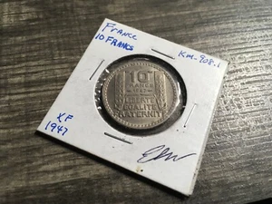 1947 France 10 Francs Coin VF* High Grade World Coin # 2721s π«π· - Picture 1 of 2
