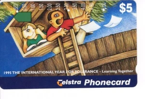 Tarjeta telefónica Telstra Australia $5 1995 El año internacional de la tolerancia - Imagen 1 de 2