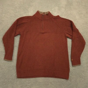 Columbia Roc II Pullover Herren XL braun Quarter Zip Pulli Mock Neck Baumwolle Strick - Bild 1 von 9