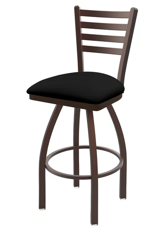 410 Jackie 25" Counter Stool with Bronze Finish, Black Vinyl Seat, and 360 sw Cover