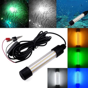 Luz de pesca sumergible LED submarina 5M cable buscador de peces 1200LM bombilla lámpara AJ - Imagen 1 de 16