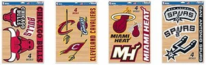 NBA Assorted Teams Wincraft 11" X 17" 4 Multi-Use Peel-Off Decals NEW! - Picture 1 of 5