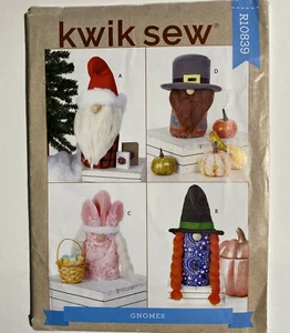 Kwik Sew R10839 Santa, Pilgrim, Easter Bunny & Witch Gnomes UNCUT Pattern K4322 - Picture 1 of 2