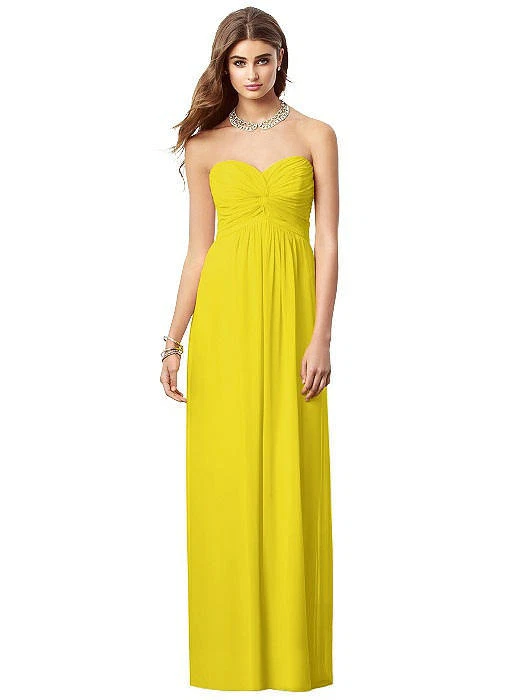 Vestido de graduación After Six sin tirantes Empire Citrus talla 8 para damas de honor 6694 Foto 1 de 4