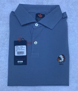 New Donald Ross Hugh Pique Polo Sport Fit Logo Large Sky Blue/Navy #SP534M - Picture 1 of 3