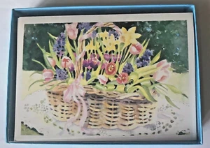 Note Cards / Envelopes (8) Boxed Flowers Blank Inside Thank You K.Stashenko - Picture 1 of 6