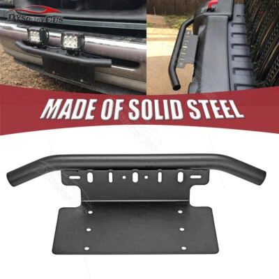 For Nissan Truck SUV Car Front Bull Bar Bumper License Plate LED Light Bracket - Image 1 of 4
