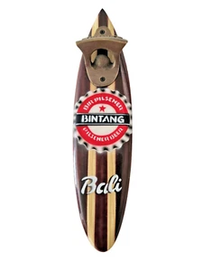 🕉 Bali Bintang Beer Surfboard Bottle Opener Wood + Heavy Brass, Wall mount. 🕉 - Picture 1 of 3