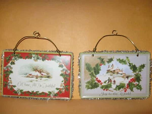 2008 DaySpring CHRISTMAS ORNAMENT O Come All Ye Faithful OR Joy To World METAL - Picture 1 of 9