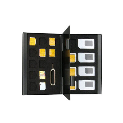 21-In-1 Portable Micro SIM Card Nano Memory Storage Box Aluminum Protector Case • 5.56£