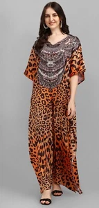 Kaftan Dress For Women Bathwing Sleeve Long Printed Maxi Dresses For Ladies - Picture 1 of 3