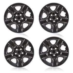 4 17" Black Wheel Skins Hub Caps Full Rim Skin Covers For Toyota RAV4 2006-2012 - Picture 1 of 12