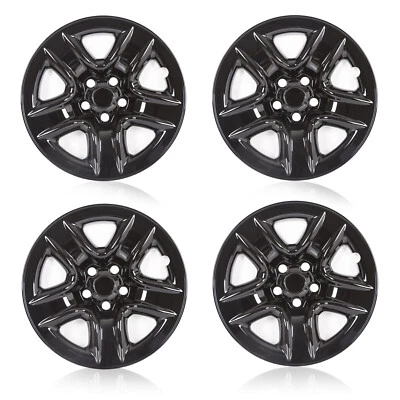 4 17" Black Wheel Skins Hub Caps Full Rim Skin Covers For Toyota RAV4 2006-2012 - Image 1 of 4