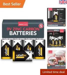 Langlebige 9V Zink Kohle Batterien - Ideal für Rauchmelder und Elektronik - Bild 1 von 11