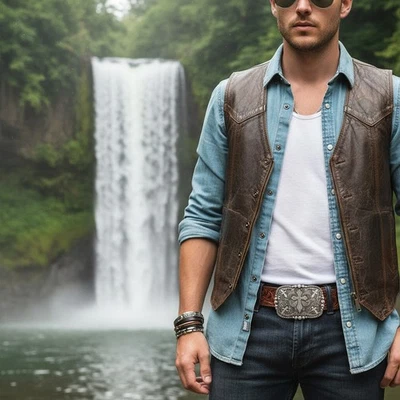 Men Women Western Belt Buckle Rusty Silver Metal Cross Religious Christian Look - Image 1 of 4