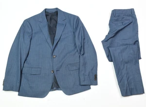 BONOBOS Anzug Herren 38 S blau gestreift italienische Wolle sportliche Passform Zweiknopf - Bild 1 von 24