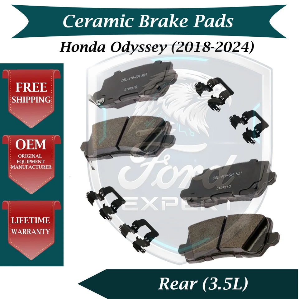 Kit de pastillas de freno traseras de cerámica ACDelco OEM para Honda Odyssey 2018-2024 Foto 1 de 4