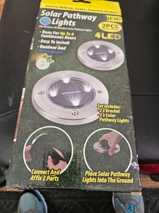 LOT Solar Ground Lights LED Outdoor Solar Disk Lights In-Ground Landscape 2/4Pcs - Picture 1 of 2
