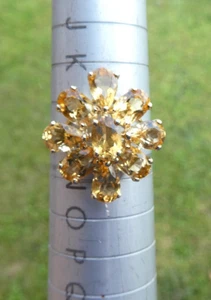 Ring 9 carat yellow gold size M Citrine cluster QVC - Picture 1 of 7