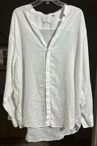 Baird Mcnutt Linen Shirt Mens Sz 3XB White Beach Coastal Lightweight Long Sleeve - Picture 1 of 4