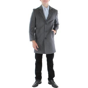 Michael Kors Mens Madison Gray Modern Fit Wool Long Coat Outerwear 44R BHFO 6153 - Picture 1 of 2