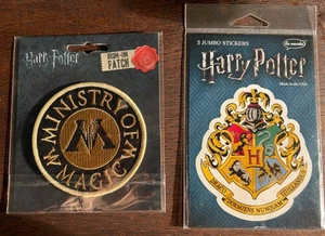 NIP Harry Potter Ministry Of Magic Embroidered Iron-On Patch & Sticker Pack Lot - Picture 1 of 5