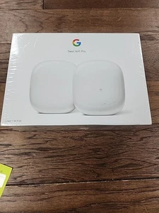 Google Nest Wifi Pro Wi-Fi 6E Router Mesh System - Snow (2-Pack) New-Sealed - Photo 1/8