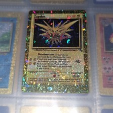 Aerodactyl 16/62 Prism Holo Vintage Pokemon Fossil Vending Golden Sticker  Card