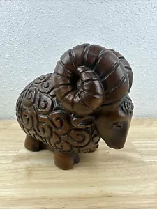 MCM Brown Ram Sculpture Designer Repros LA Calif Ceramic Pottery 22-747 Figure - Picture 1 of 12
