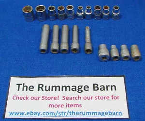 vintage S-K WAYNE 1/4" drive MIXED SOCKETS LOT -- 19 PCs --- SEE PICS - Picture 1 of 5