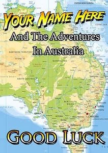 Australia Travels Good Luck Card  A5 Personalised Greeting Card PIDZ108 - Picture 1 of 1