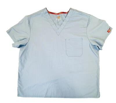 Dickies скраб Топ унисекс размер 2XL V шеи светло-синий 83706 хлопок поли - Изображение 1 из 4