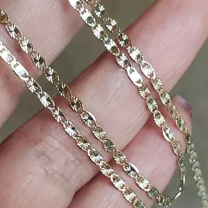 Real 10k yellow white and Rose gold chain necklace 2 mm 20 inches long - Picture 1 of 12