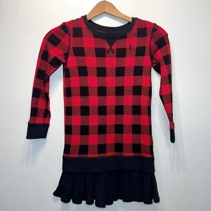 Ralph Lauren Girls' Logo Red Black Buffalo Plaid Ruffle Hem Polo Dress SZ 6X NEW - Picture 1 of 6