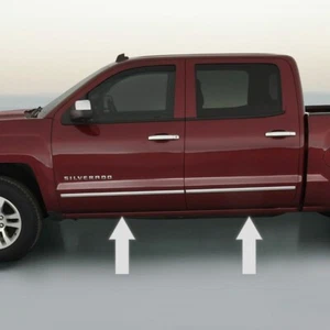 CHROME SIDE DOOR TRIM ROCKER PANEL MOLDING PACKAGE For CHEVY SILVERADO 14-19 - Picture 1 of 4