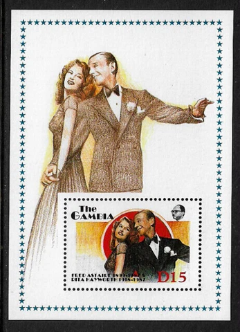 Gambia #777 MNH S/Sheet - Fred Astaire - Rita Hayworth - Dancers Cover