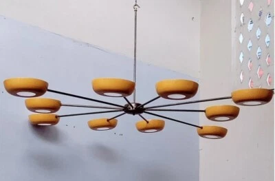 Lámparas de techo italianas brillantes Sputnik 10 luces Stilnovo decoración Foto 1 de 4