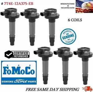GENUINE FORD Ignition Coils 6x For 2007-2019 Ford Lincoln Mazda, 7T4E-12A375-EE - Picture 1 of 3