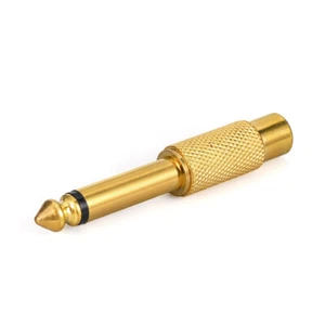 50pcs RCA Phono Female Jack to Male 6.3mm RF Adapter Converter Plug Goldplated - Picture 1 of 3