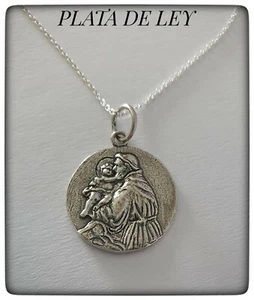 San Antonio de Padua Plata de ley SILVER MEDALLA SAN ANTONIO PADUA PLATA DE LEY  - Picture 1 of 3