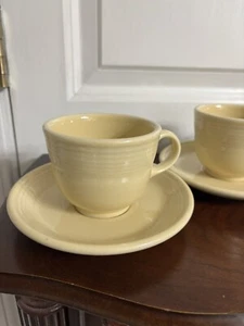 Homer Laughlin SET OF 2 FIESTA USA 1986 Pale Yellow CUP and SAUCER - Picture 1 of 8