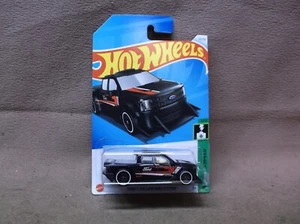 HOT WHEELS 2024 #37 BLACK FORD F-150 LIGHTNING CUSTOM EV GREEN ELECTRIC HOT ROD - Picture 1 of 3