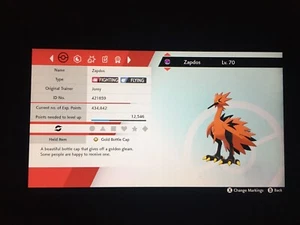 Neu Galarian Zapdos mit Gold Kronkorken | Pokemon Schwert Schild Krone Tundra - Bild 1 von 5