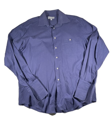 SAINT LAURENT (YSL) Camicia abito vintage Ysl Yves Saint Laurent 16 5 36 37 bottoni sul davanti blu manica lunga